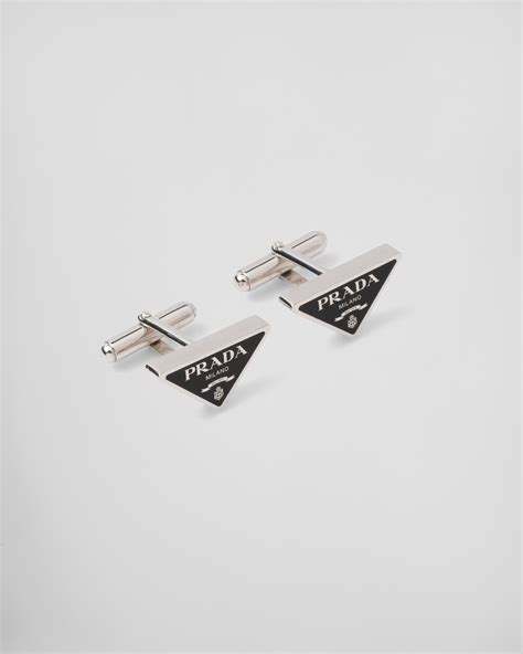 prada cufflinks sale|silver prada cufflinks.